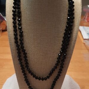 Elegant Black Beaded Necklace